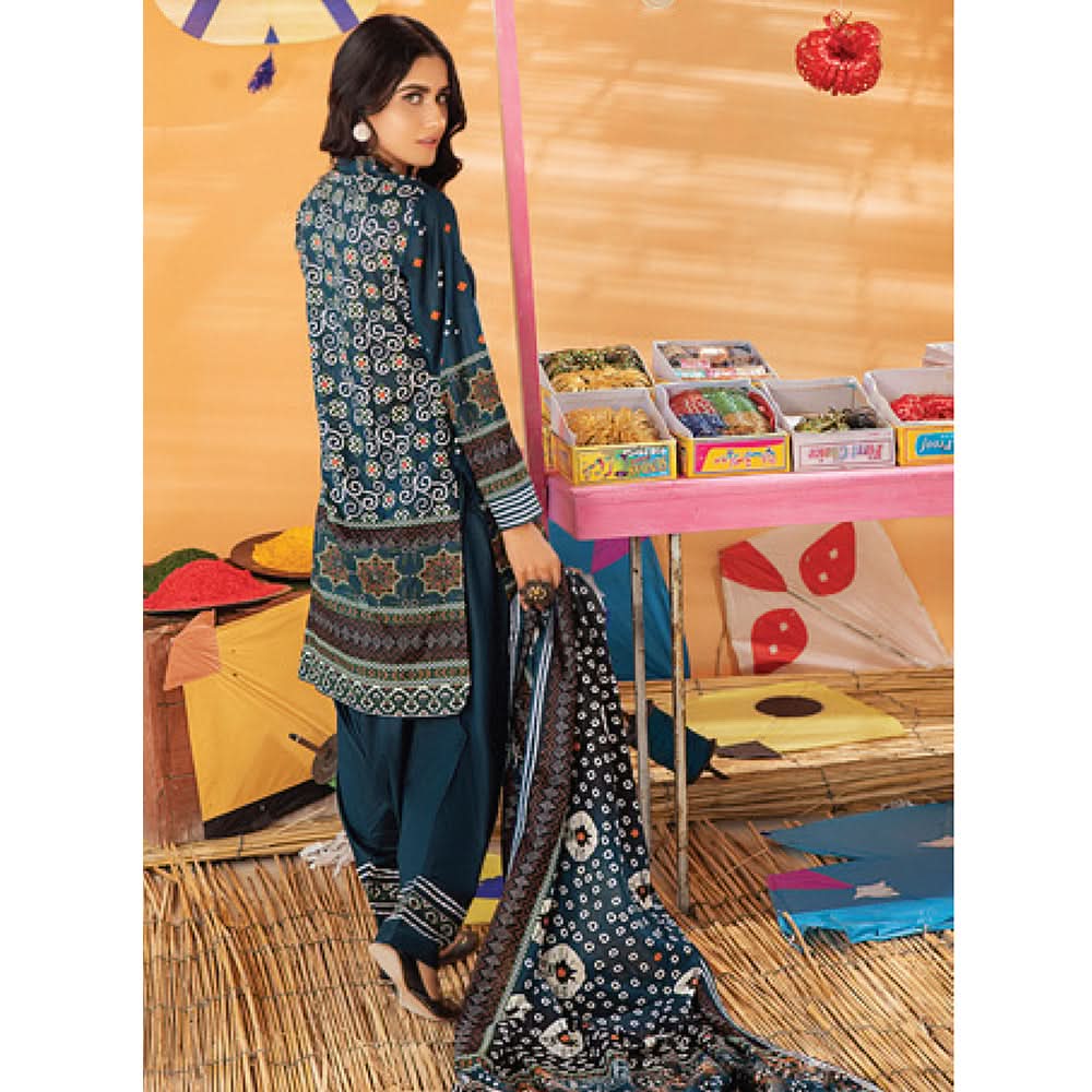 Monsoon Printed Lawn 3 Pcs Un-Stitched Suit Vol 1 - 7-A, Women, 3Pcs Shalwar Suit, Al-Zohaib Textiles, Chase Value
