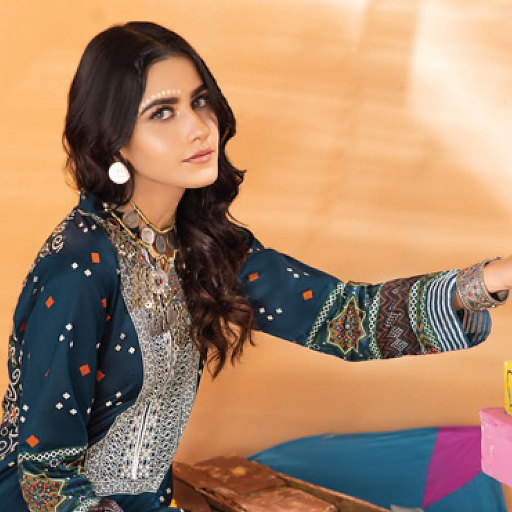 Monsoon Printed Lawn 3 Pcs Un-Stitched Suit Vol 1 - 7-A, Women, 3Pcs Shalwar Suit, Al-Zohaib Textiles, Chase Value