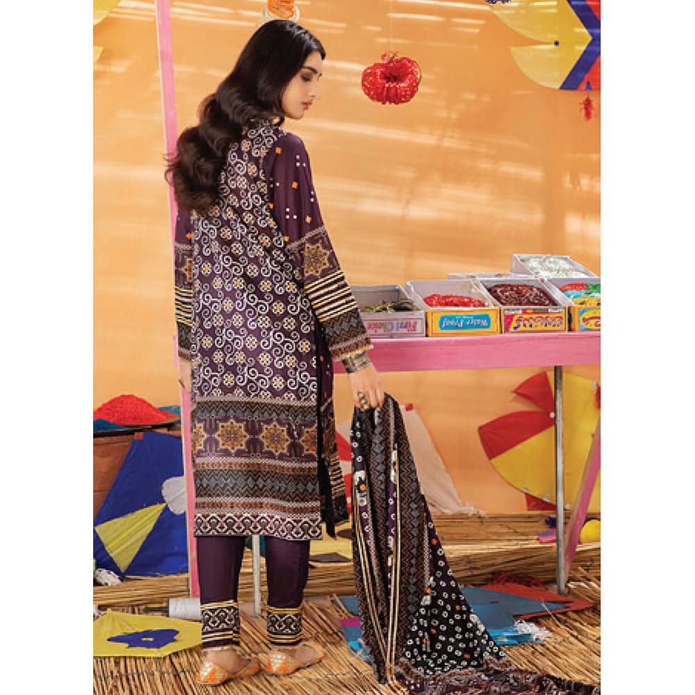Monsoon Printed Lawn 3 Pcs Un-Stitched Suit Vol 1 - 7-B, Women, 3Pcs Shalwar Suit, Al-Zohaib Textiles, Chase Value