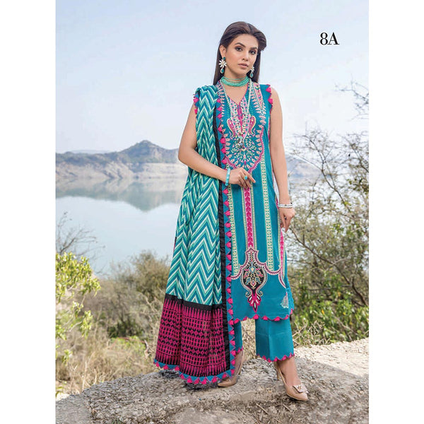 Monsoon Printed Lawn 3 Pcs Un-Stitched Suit Vol 2 - 8-A, Women, 3Pcs Shalwar Suit, Al-Zohaib Textiles, Chase Value