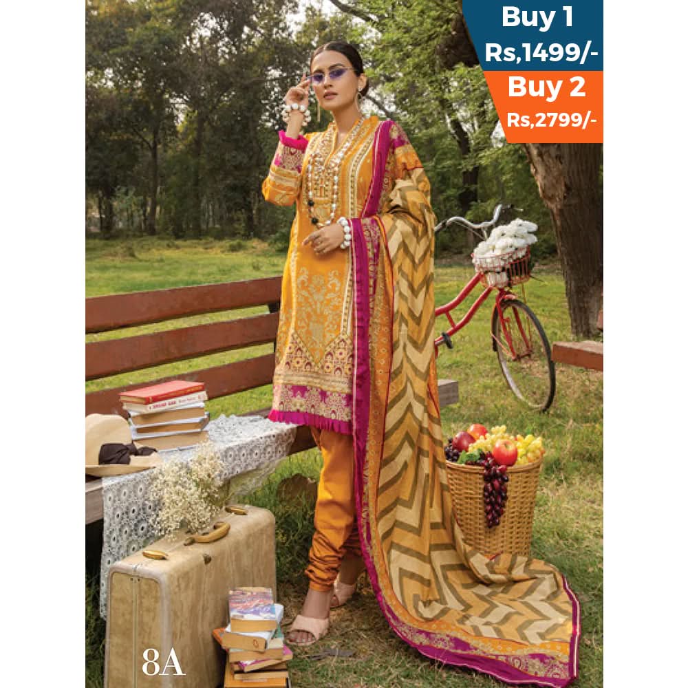 Anum Classic Printed Lawn 3 Pcs Un-Stitched Suit Vol 3 - 8-A, Women, 3Pcs Shalwar Suit, Al-Zohaib Textiles, Chase Value