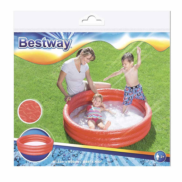 Bestway Play Pool 1.22m X 25cm 51025 - Red, Kids, Swimming, Chase Value, Chase Value