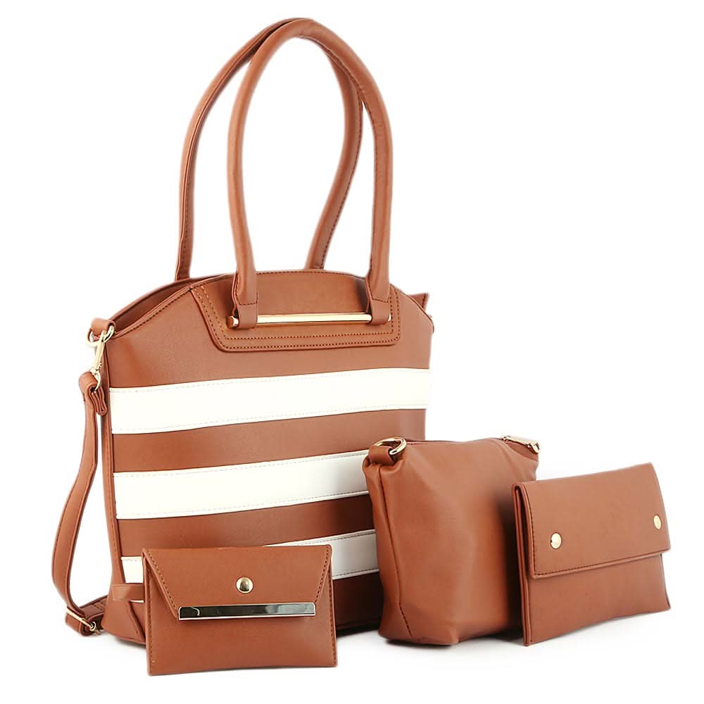 Women's Handbag 4 Pcs (836) - Brown, Women, Bags, Chase Value, Chase Value