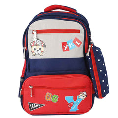 Kids School Bag (8851) - Navy Blue - Red, Kids, School and Laptop Bags, Chase Value, Chase Value