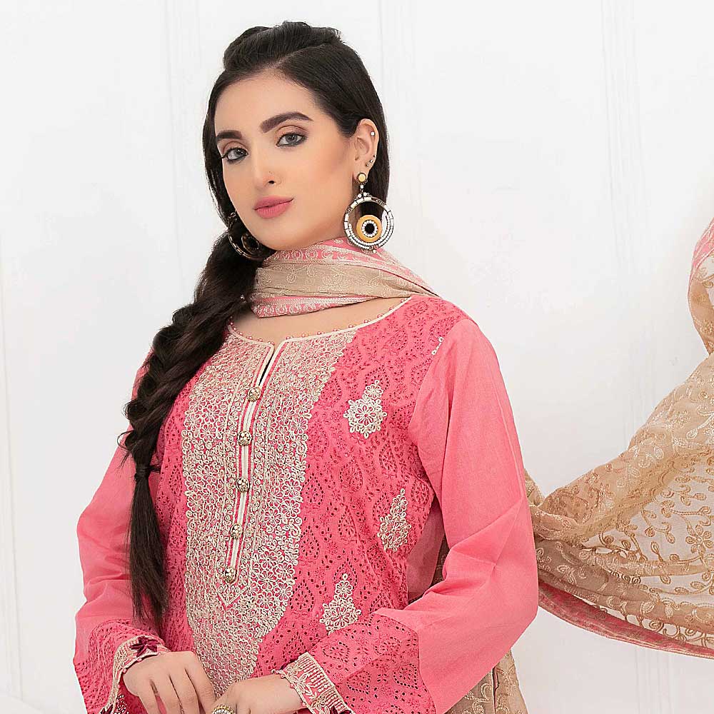 Ophelia Embroidered Chikankari 3 Piece Un-Stitched Suit - 8882 B, Women, 3Pcs Shalwar Suit, Tawakkal Fabrics, Chase Value