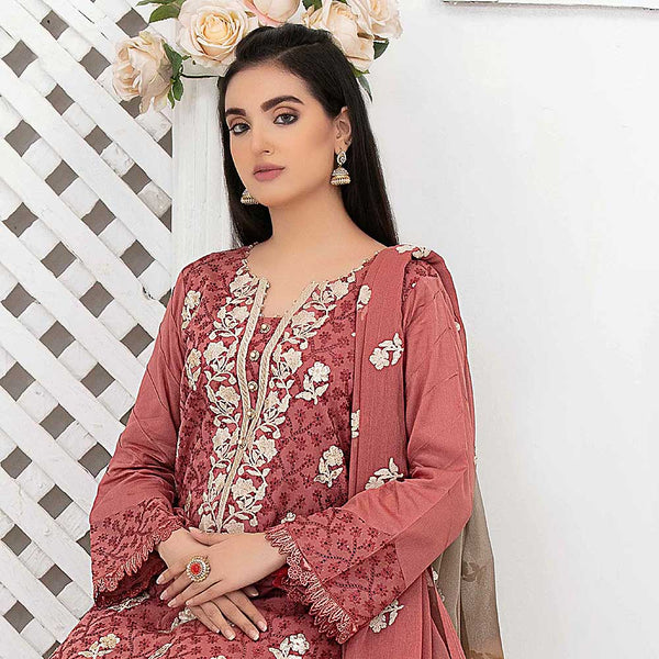 Ophelia Embroidered Chikankari 3 Piece Un-Stitched Suit - 8884 A, Women, 3Pcs Shalwar Suit, Tawakkal Fabrics, Chase Value
