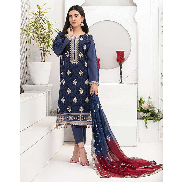 Ophelia Embroidered Chikankari 3 Piece Un-Stitched Suit - 8885 B, Women, 3Pcs Shalwar Suit, Tawakkal Fabrics, Chase Value