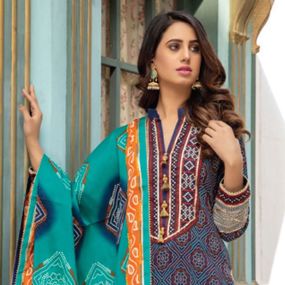 Anum Classic Printed Lawn 3 Pcs Un-Stitched Suit V 5 - 8-A, Women, 3Pcs Shalwar Suit, Al-Zohaib Textiles, Chase Value
