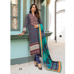 Anum Classic Printed Lawn 3 Pcs Un-Stitched Suit V 5 - 8-A, Women, 3Pcs Shalwar Suit, Al-Zohaib Textiles, Chase Value
