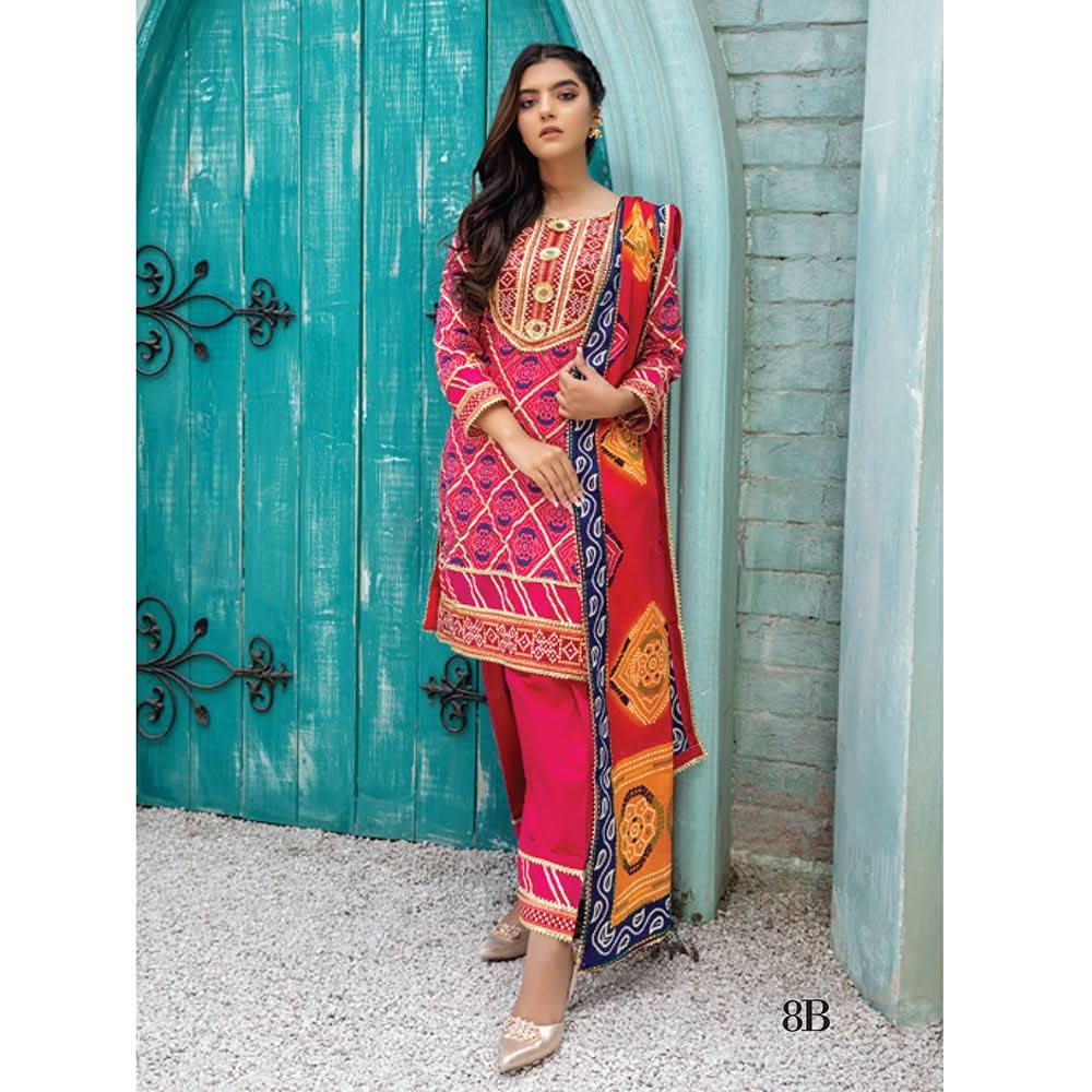 Anum Classic Printed Lawn 3 Pcs Un-Stitched Suit V 5 - 8-B, Women, 3Pcs Shalwar Suit, Al-Zohaib Textiles, Chase Value