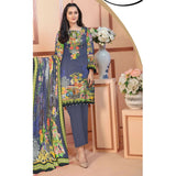 Saqaffat Digital Printed Dhanak 3 Pcs Un-Stitched Suit - 08, Women, 3Pcs Shalwar Suit, Ulfat Textile, Chase Value