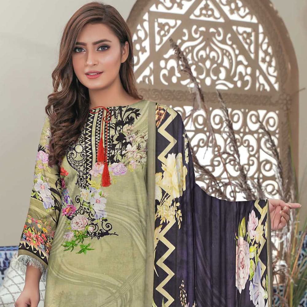 Riwayat Cottrell Digital Printed Linen 3 Pcs Un-Stitched Suit - 08, Women, 3Pcs Shalwar Suit, Ulfat Textile, Chase Value