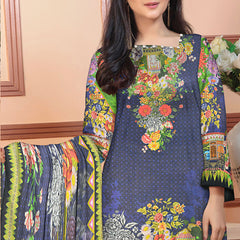 Saqaffat Digital Printed Dhanak 3 Pcs Un-Stitched Suit - 08, Women, 3Pcs Shalwar Suit, Ulfat Textile, Chase Value