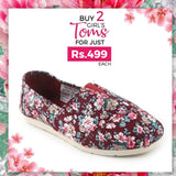 Girls Printed Toms - Purple, Kids, Girls Sneakers And Shoes, Chase Value, Chase Value