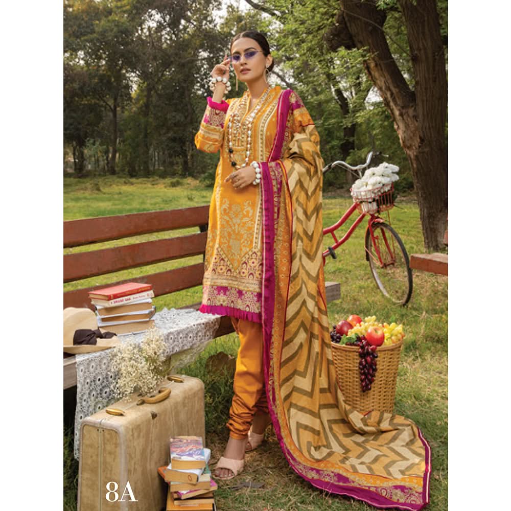 Anum Classic Printed Lawn 3 Pcs Un-Stitched Suit Vol 3 - 8-A, Women, 3Pcs Shalwar Suit, Al-Zohaib Textiles, Chase Value