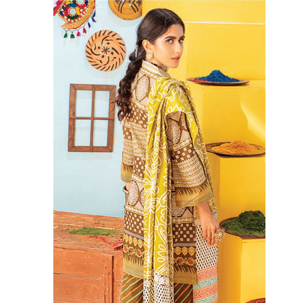 Monsoon Printed Lawn 3 Pcs Un-Stitched Suit Vol 1 - 8-C, Women, 3Pcs Shalwar Suit, Al-Zohaib Textiles, Chase Value