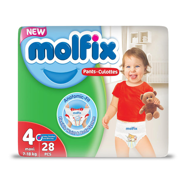 Molfix Baby Pants 4 Maxi 28 Pcs (7-18 Kg), Kids, Diapers, Chase Value, Chase Value