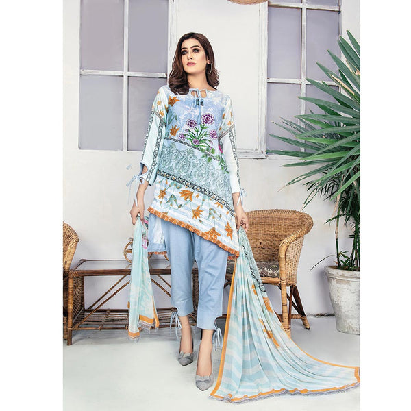 Morja Digital Printed Viscose with Chikan Kari 3 Pcs Un-Stitched Suit - 09, Women, 3Pcs Shalwar Suit, UK Fashion, Chase Value