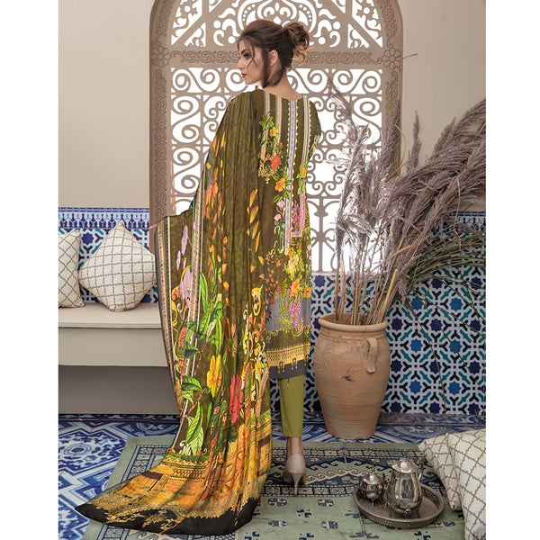 Riwayat Cottrell Digital Printed Linen 3 Pcs Un-Stitched Suit - 09, Women, 3Pcs Shalwar Suit, Ulfat Textile, Chase Value