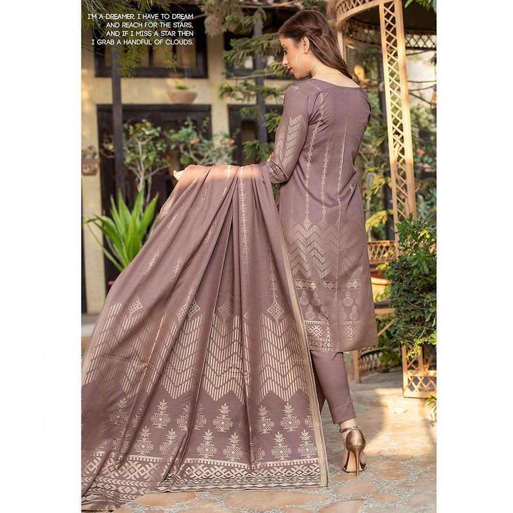 RA PEACH Jacquard Baroshia unstitched 3pc Suit, Women, 3Pcs Shalwar Suit, Chase Value, Chase Value