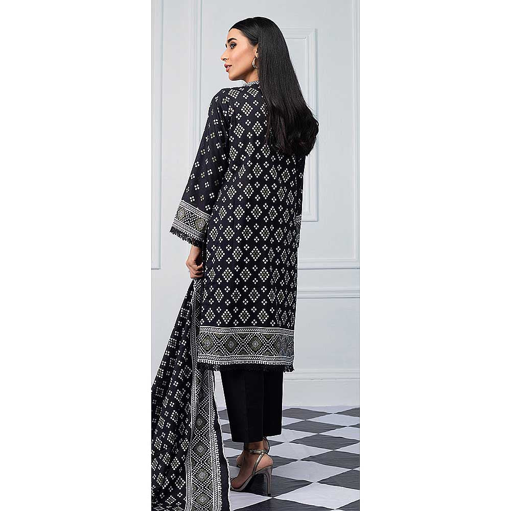 Salina Black & White Printed Lawn 3 Piece Un-Stitched Suit - 09, Women, 3Pcs Shalwar Suit, Regalia Textiles, Chase Value