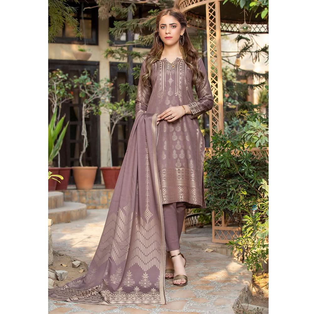 RA PEACH Jacquard Baroshia unstitched 3pc Suit, Women, 3Pcs Shalwar Suit, Chase Value, Chase Value