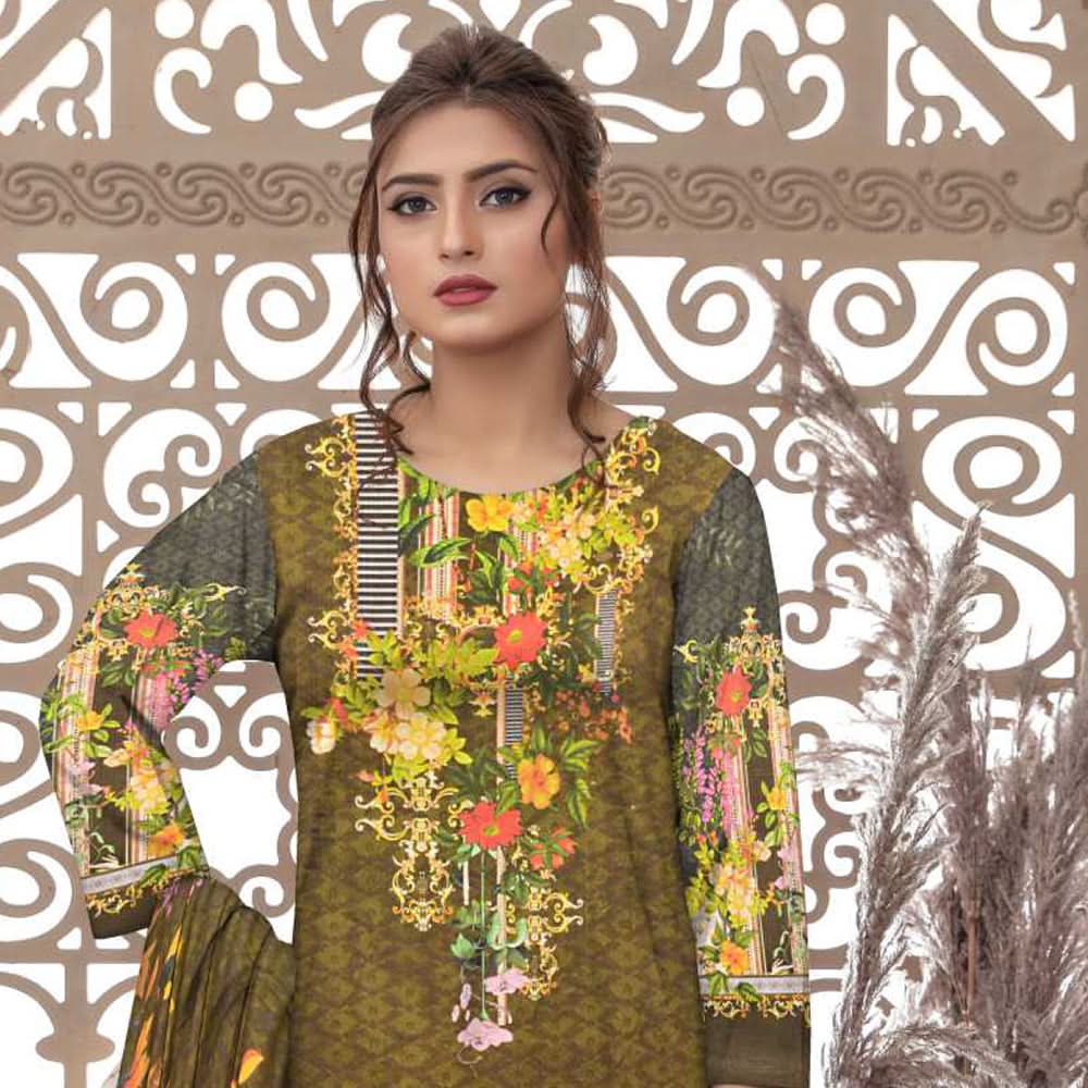 Riwayat Cottrell Digital Printed Linen 3 Pcs Un-Stitched Suit - 09, Women, 3Pcs Shalwar Suit, Ulfat Textile, Chase Value