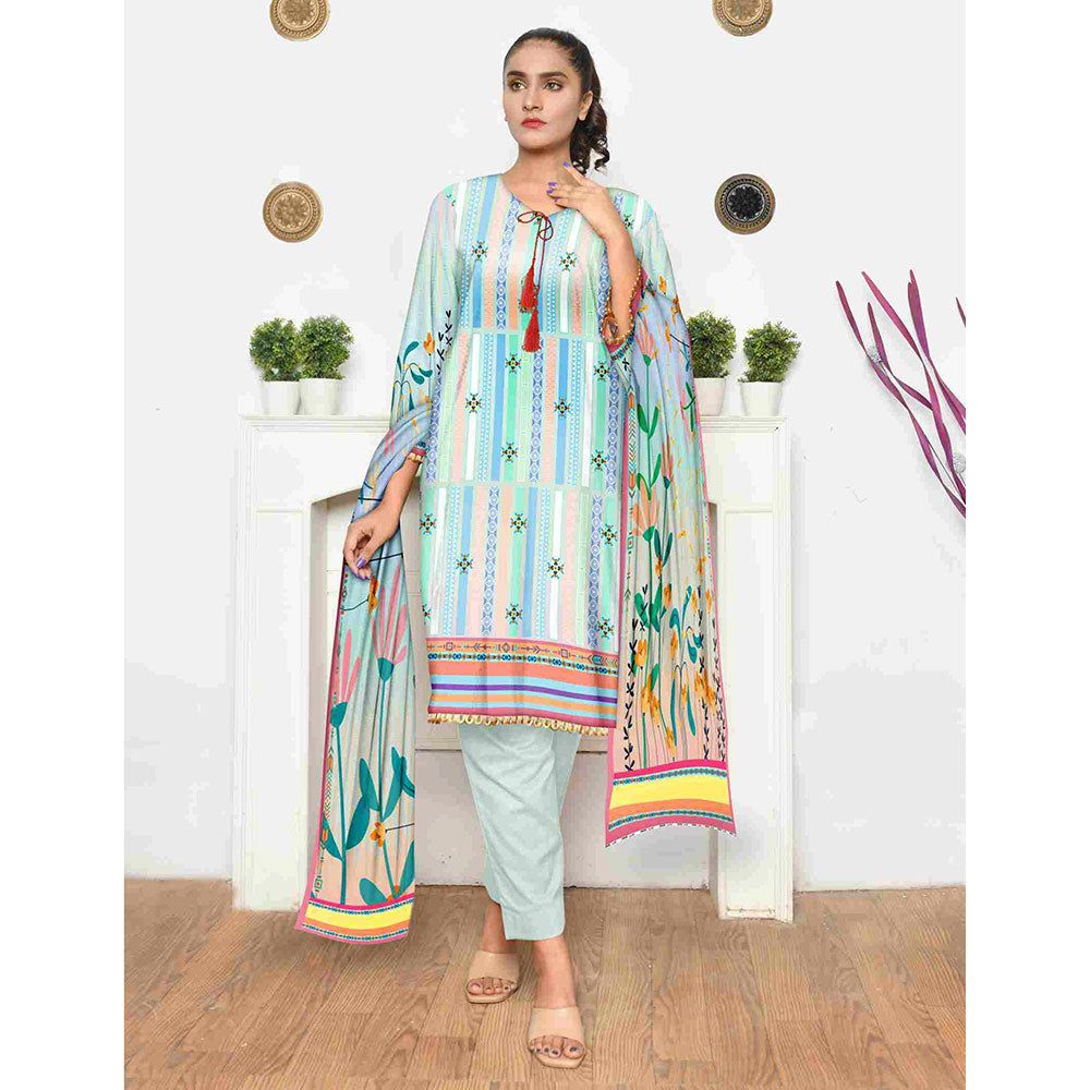Tehzeeb Digital Printed Cambric 3Pcs Unstitched Suit V2 - 9, Women, 3Pcs Shalwar Suit, Ulfat Textile, Chase Value