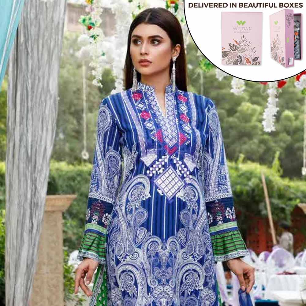 Zobia Noor Embroidered Lawn 3 Piece Un-Stitched Suit - ZN-04A, Women, 3Pcs Shalwar Suit, Salam's Textiles, Chase Value