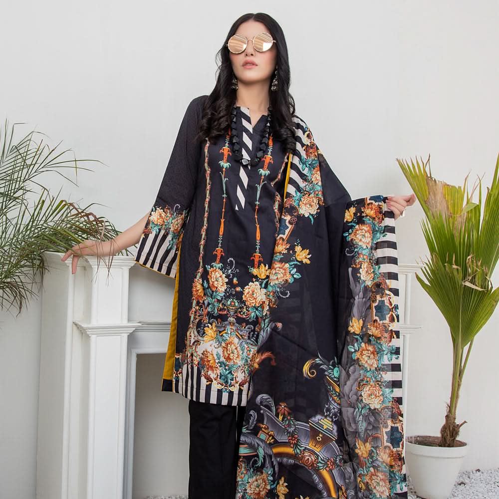 Salina Digital Printed Lawn 3 Pcs Un-Stitched Suit - 9, Women, 3Pcs Shalwar Suit, Regalia Textiles, Chase Value