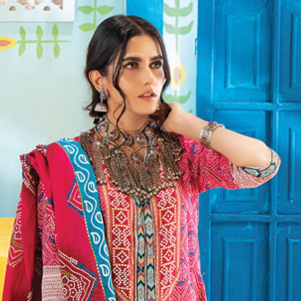 Monsoon Printed Lawn 3 Pcs Un-Stitched Suit Vol 1 - 9-B, Women, 3Pcs Shalwar Suit, Al-Zohaib Textiles, Chase Value