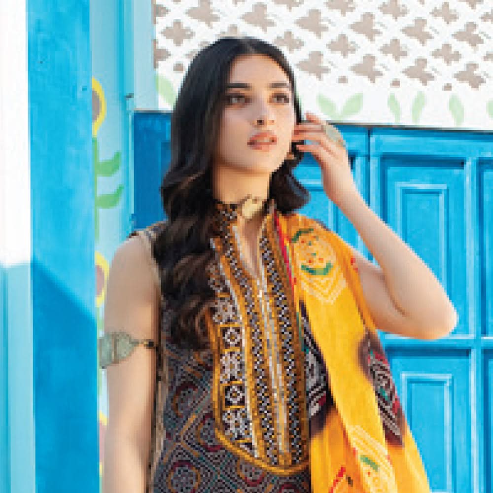 Monsoon Printed Lawn 3 Pcs Un-Stitched Suit Vol 1 - 9-C, Women, 3Pcs Shalwar Suit, Al-Zohaib Textiles, Chase Value
