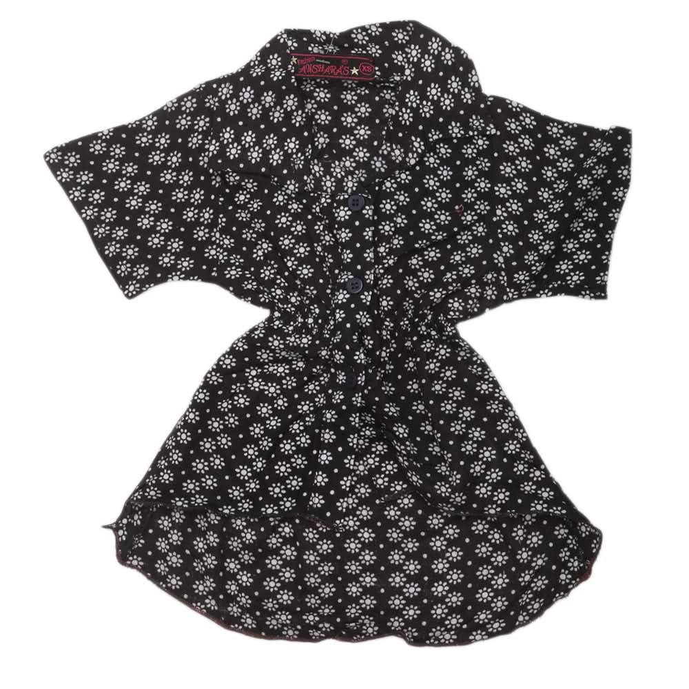 Girls Woven Half Sleeves Top - Black, Kids, Tops, Chase Value, Chase Value