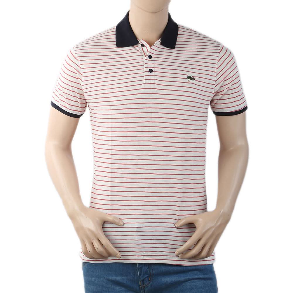 Men's Yarn Dyed Half Sleeves Polo T-Shirt - White, Men, T-Shirts And Polos, Chase Value, Chase Value