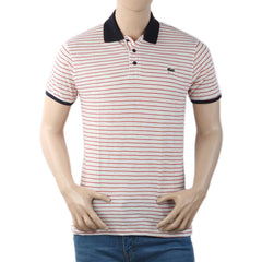 Men's Yarn Dyed Half Sleeves Polo T-Shirt - White, Men, T-Shirts And Polos, Chase Value, Chase Value