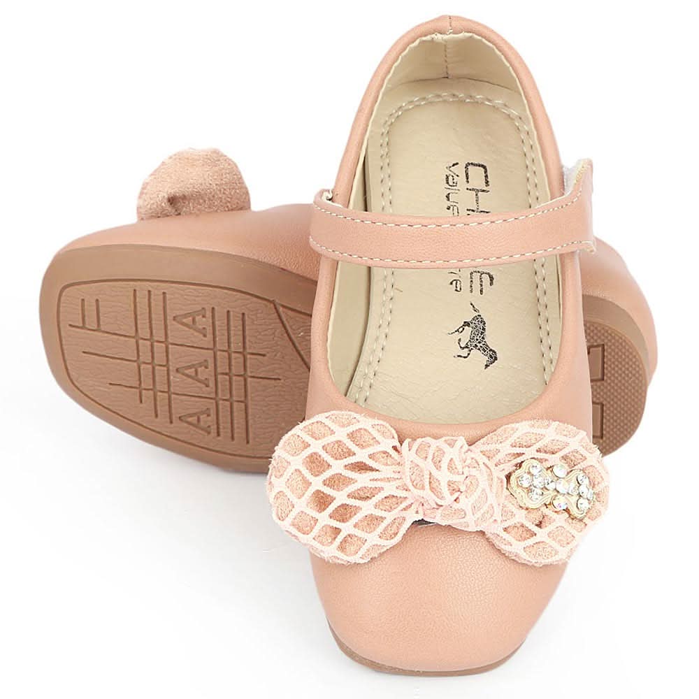 Girls Fancy Pumps (A101) - Peach, Kids, Pump, Chase Value, Chase Value