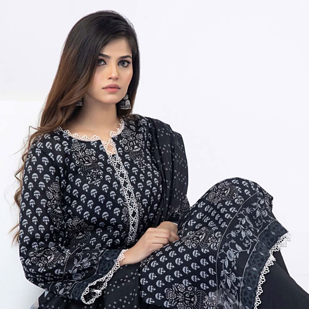 Erum Misha Printed Lawn 3 Pcs Unstitched Suit - 2, Women, 3Pcs Shalwar Suit, Erum Misha, Chase Value