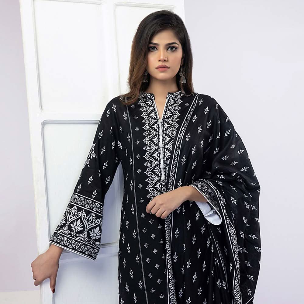 Erum Misha Printed Lawn 3 Pcs Unstitched Suit - 3, Women, 3Pcs Shalwar Suit, Erum Misha, Chase Value