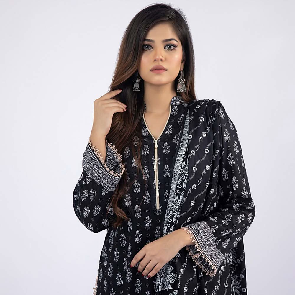 Erum Misha Printed Lawn 3 Pcs Unstitched Suit - 6, Women, 3Pcs Shalwar Suit, Erum Misha, Chase Value
