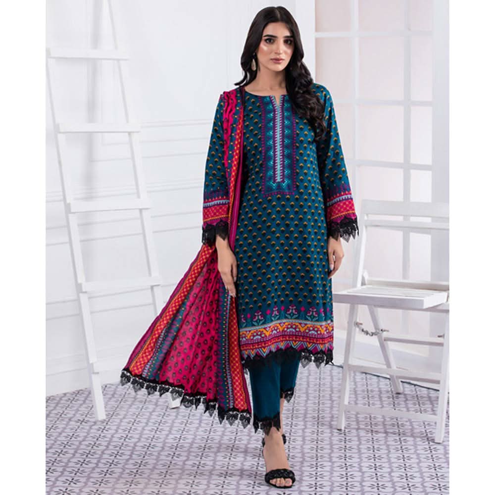 Erum Misha Printed Lawn 3 Pcs Unstitched Suit - 7, Women, 3Pcs Shalwar Suit, Erum Misha, Chase Value