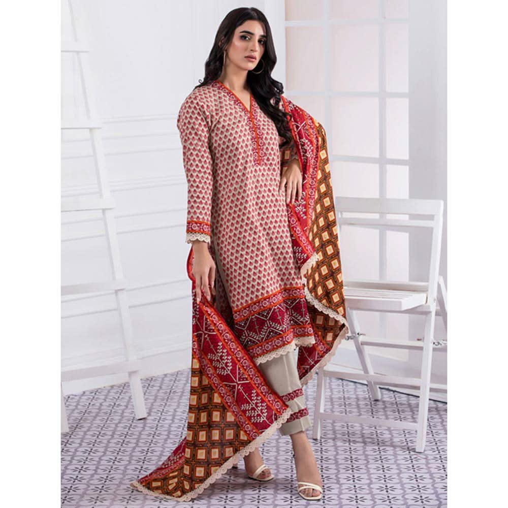 Erum Misha Printed Lawn 3 Pcs Unstitched Suit - 9, Women, 3Pcs Shalwar Suit, Erum Misha, Chase Value