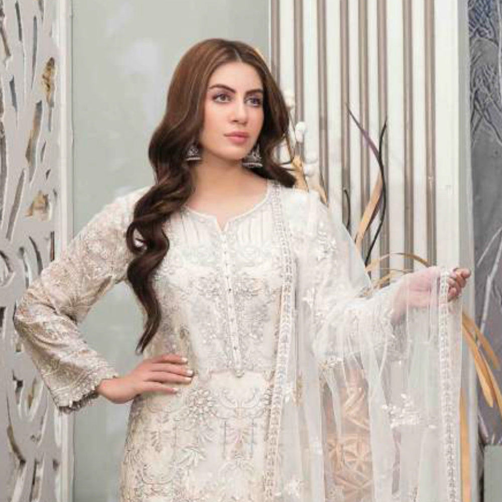 Tawakkal Chantilly Fancy Embroidered Chiffon Unstitched 3Pcs Suit - D-6002, Women, 3Pcs Shalwar Suit, Tawakkal Fabrics, Chase Value