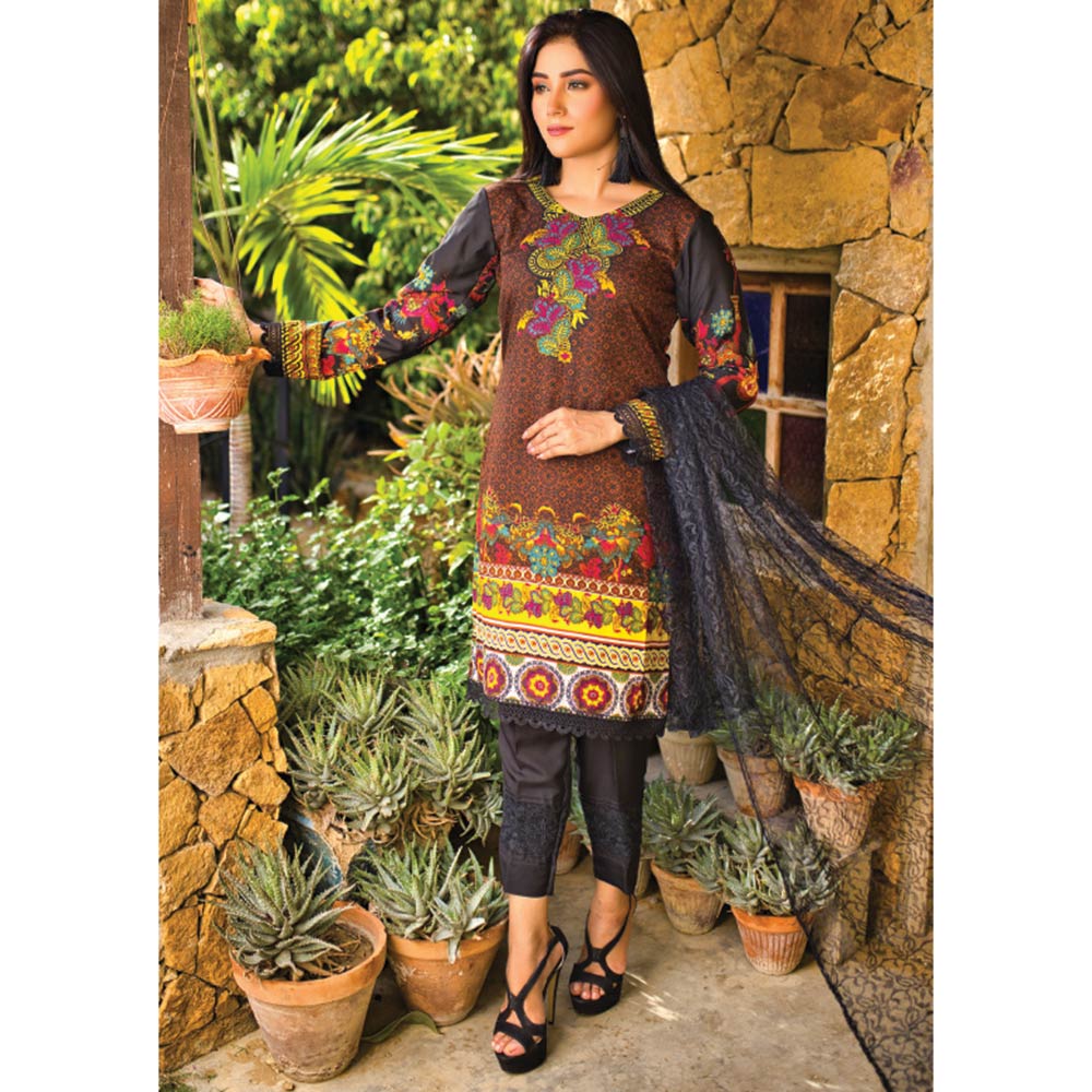 Malai Unstitched 3Pcs Suit - Premium 002, Women, 3Pcs Shalwar Suit, Chase Value, Chase Value