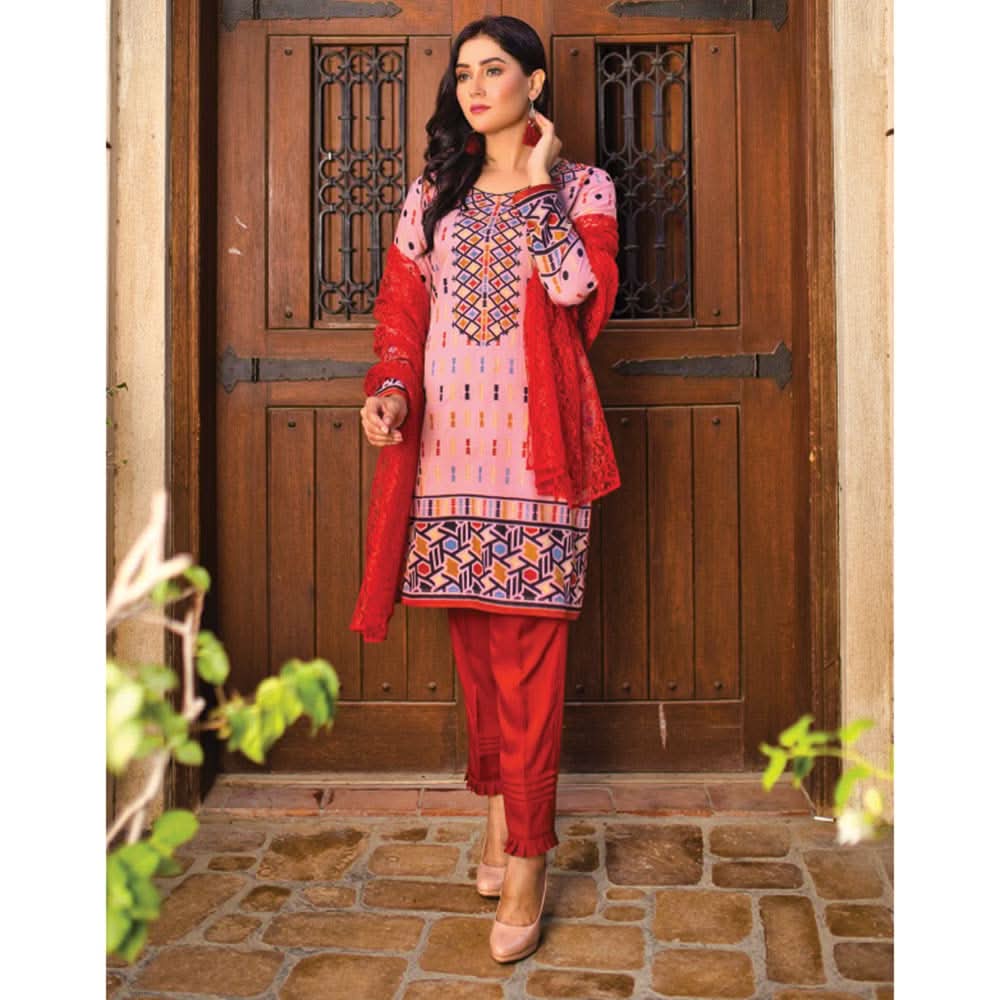 Malai Unstitched 3Pcs Suit - Premium 008, Women, 3Pcs Shalwar Suit, Chase Value, Chase Value