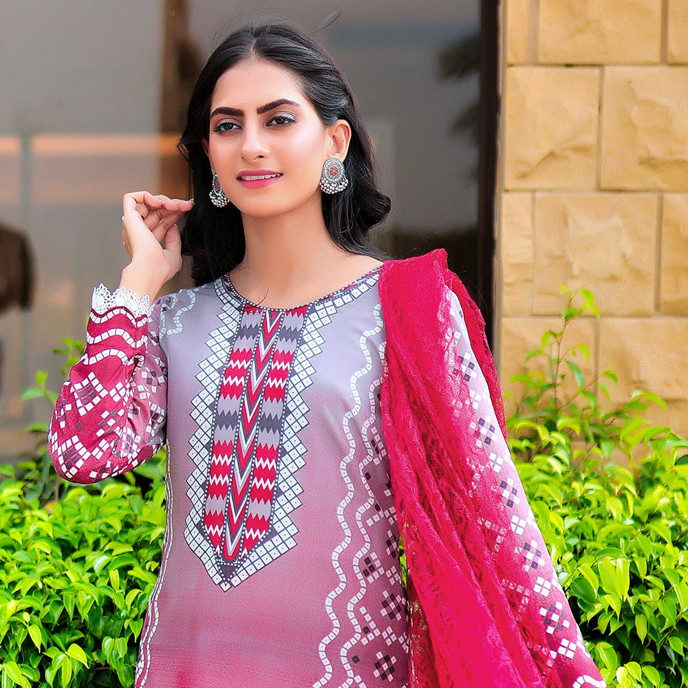 Malai Unstitched 3Pcs Suit - V-4-4, Women, 3Pcs Shalwar Suit, Chase Value, Chase Value