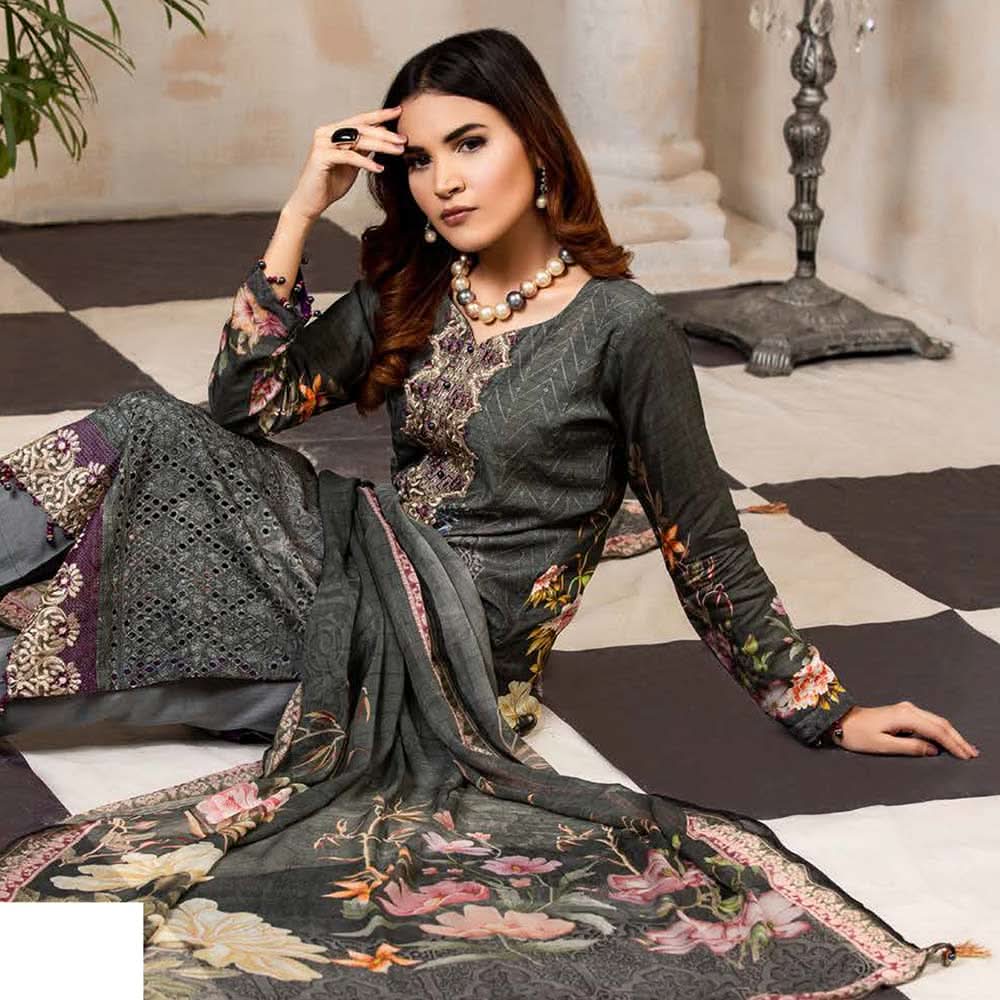 Floriani Viscose ChickenKari Embroidered Unstitched 3Pcs Suit - DA-2855, Women, 3Pcs Shalwar Suit, Rana Arts, Chase Value