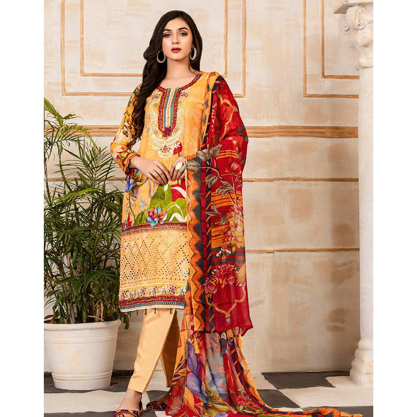 Floriani Viscose ChickenKari Embroidered Unstitched 3Pcs Suit - EKR-2858, Women, 3Pcs Shalwar Suit, Rana Arts, Chase Value