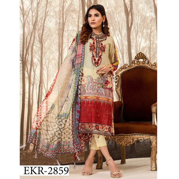 Floriani Viscose ChickenKari Embroidered Unstitched 3Pcs Suit - EKR-2859, Women, 3Pcs Shalwar Suit, Rana Arts, Chase Value