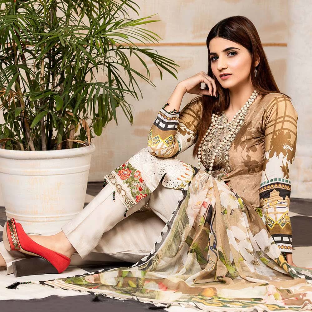 Floriani Viscose ChickenKari Embroidered Unstitched 3Pcs Suit - EKR-2862, Women, 3Pcs Shalwar Suit, Rana Arts, Chase Value