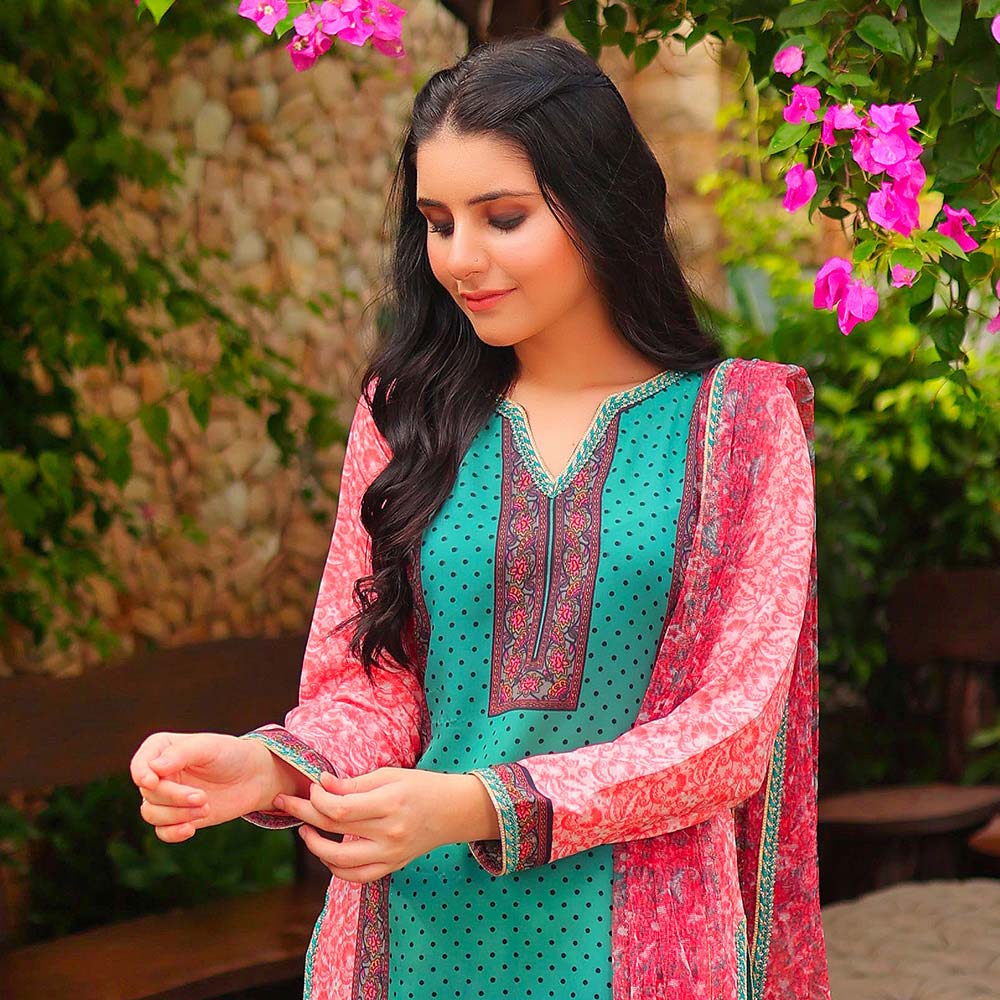 Malai Unstitched 3Pcs Suit V1 - NZ-03, Women, 3Pcs Shalwar Suit, Chase Value, Chase Value